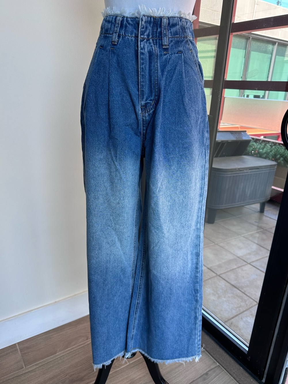 Women's High-Rise Wide-Leg Ombre Jeans in Blue